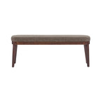 Banc ottoman mi-siècle en cuir synthétique marron / beige / vert pour 1 personne