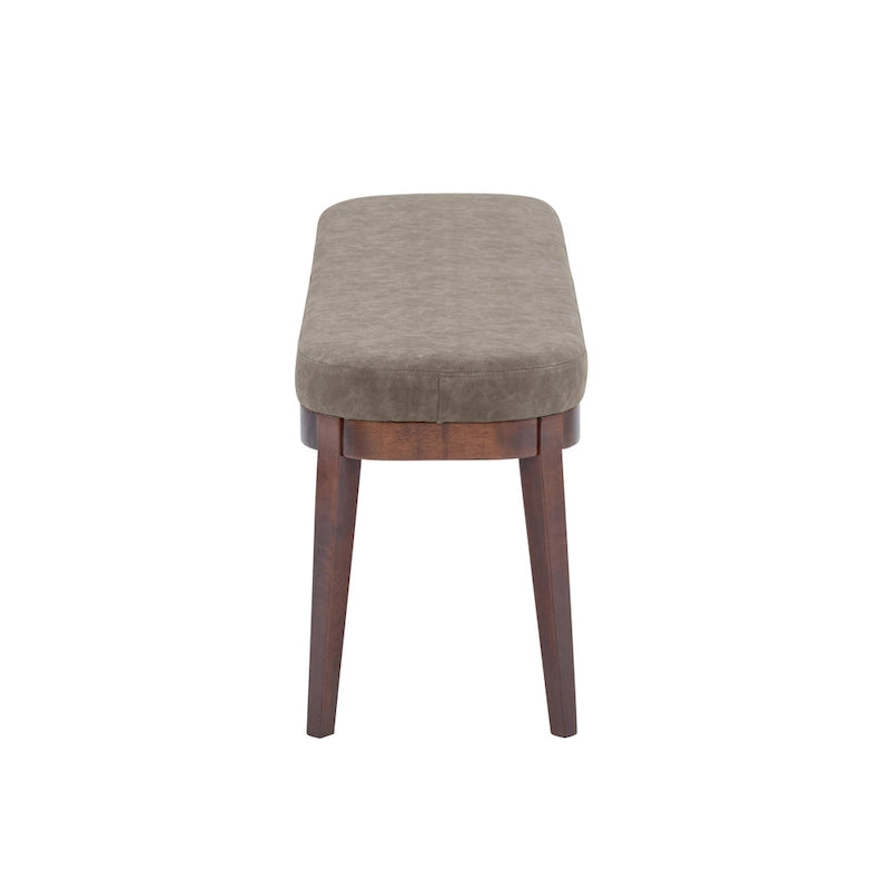 Banc ottoman mi-siècle en cuir synthétique marron / beige / vert pour 1 personne