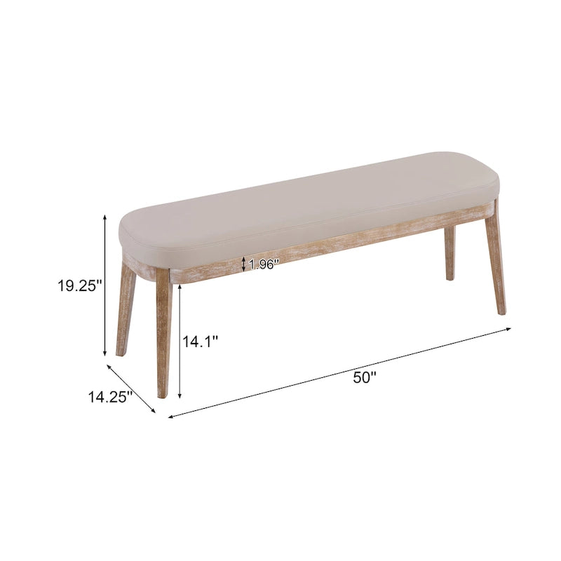 Banc ottoman mi-siècle en cuir synthétique marron / beige / vert pour 1 personne