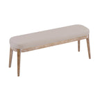 Banc ottoman mi-siècle en cuir synthétique marron / beige / vert pour 1 personne