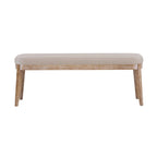 Banc ottoman mi-siècle en cuir synthétique marron / beige / vert pour 1 personne