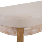 Banc ottoman mi-siècle en cuir synthétique marron / beige / vert pour 1 personne