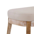 Banc ottoman mi-siècle en cuir synthétique marron / beige / vert pour 1 personne