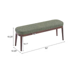Banc ottoman mi-siècle en cuir synthétique marron / beige / vert pour 1 personne