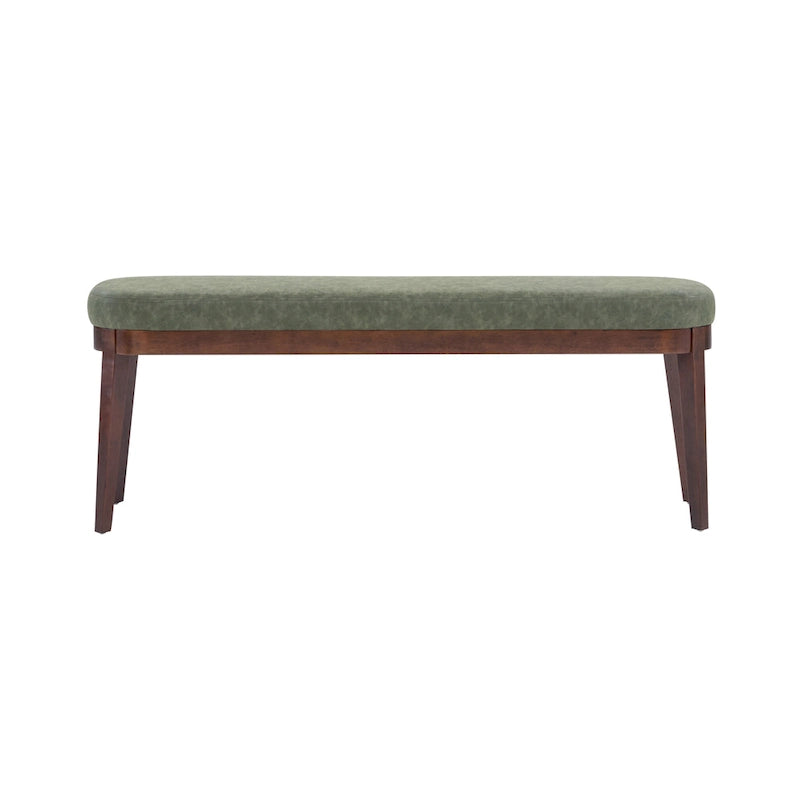 Banc ottoman mi-siècle en cuir synthétique marron / beige / vert pour 1 personne