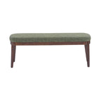 Banc ottoman mi-siècle en cuir synthétique marron / beige / vert pour 1 personne