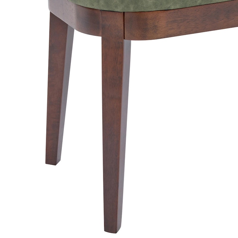 Banc ottoman mi-siècle en cuir synthétique marron / beige / vert pour 1 personne