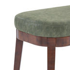 Banc ottoman mi-siècle en cuir synthétique marron / beige / vert pour 1 personne