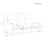 Canapé inclinable en cuir véritable 78 Canapé 3 places inclinable à triple moteur électrique Zéro encombrement avec ports USB et USB-C