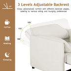 Canapé convertible 3 en 1 en lin blanc/gris pour 1 personne