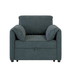 Canapé convertible 3 en 1 en lin blanc/gris pour 1 personne