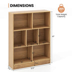 Meuble de rangement pour jouets/bibliothèque 7 compartiments en MDF blanc/marron avec dispositifs anti-basculement pour 1
