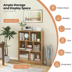 Meuble de rangement pour jouets/bibliothèque 7 compartiments en MDF blanc/marron avec dispositifs anti-basculement pour 1