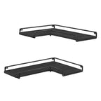 Pie sienas stiprināmu stūra plauktu komplekts, 2 gab. - 15.7D x 5.5W x 1.6H