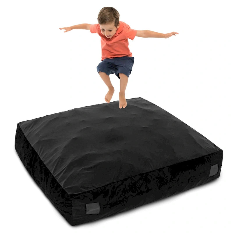 Tapis de chute sensoriel rempli de mousse bleu/noir pour adultes et enfants
