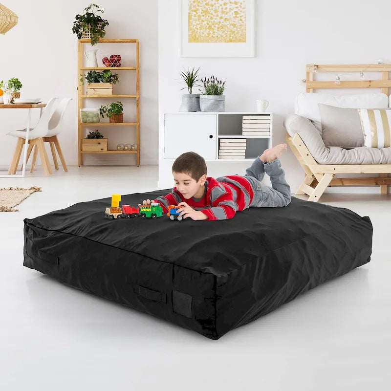 Tapis de chute sensoriel rempli de mousse bleu/noir pour adultes et enfants