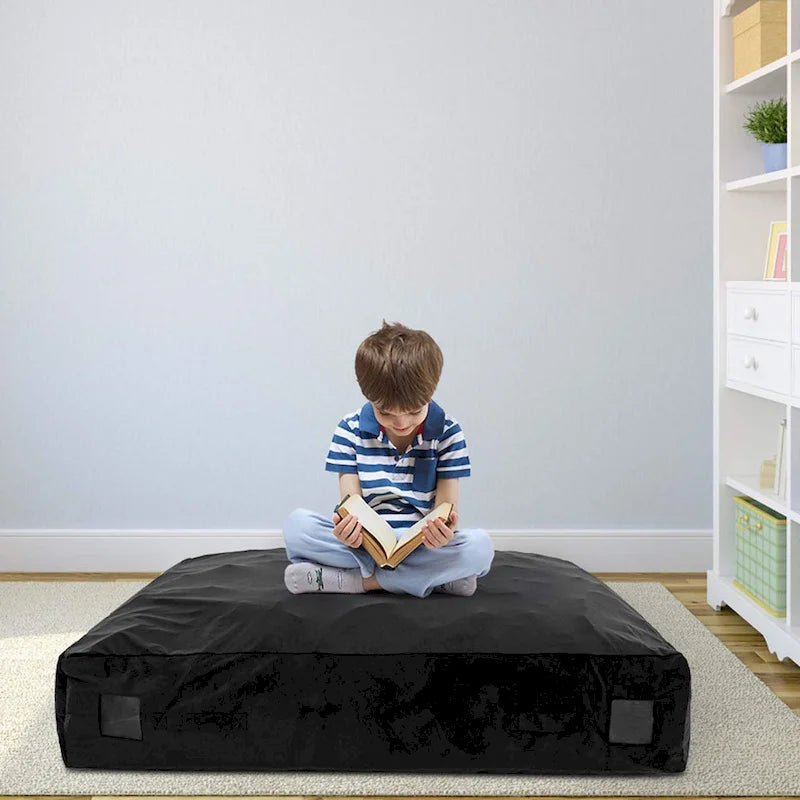 Tapis de chute sensoriel rempli de mousse bleu/noir pour adultes et enfants