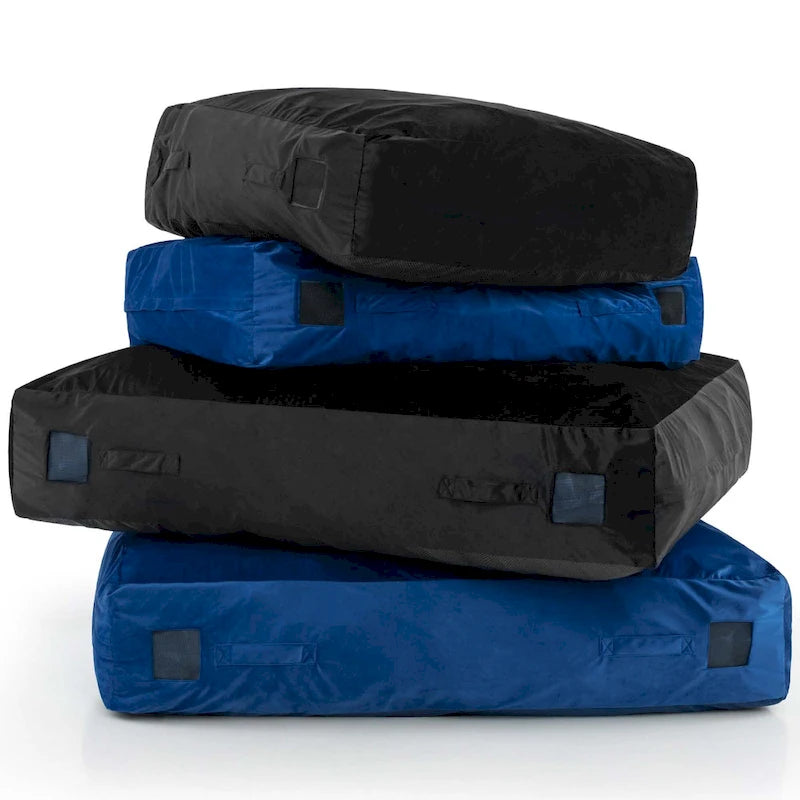 Tapis de chute sensoriel rempli de mousse bleu/noir pour adultes et enfants