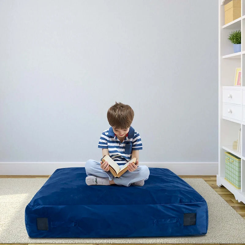 Tapis de chute sensoriel rempli de mousse bleu/noir pour adultes et enfants