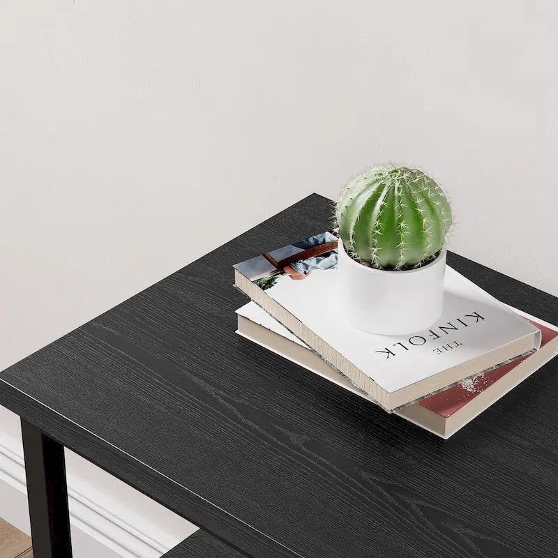 Meuble TV/Commode grain de bois blanc/noir avec 3 tiroirs en tissu pour téléviseurs jusqu'à 55"