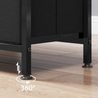 Meuble TV/Commode grain de bois blanc/noir avec 3 tiroirs en tissu pour téléviseurs jusqu'à 55"