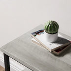 Meuble TV/Commode grain de bois blanc/noir avec 3 tiroirs en tissu pour téléviseurs jusqu'à 55"