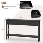 Console avec 4 tiroirs et une étagère – Noir/Blanc crème, style rétro en MDF et bois massif, 1 à 2 utilisateurs
