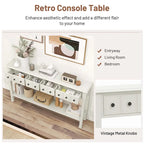 Console avec 4 tiroirs et une étagère – Noir/Blanc crème, style rétro en MDF et bois massif, 1 à 2 utilisateurs