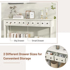 Console avec 4 tiroirs et une étagère – Noir/Blanc crème, style rétro en MDF et bois massif, 1 à 2 utilisateurs