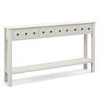 Console avec 4 tiroirs et une étagère – Noir/Blanc crème, style rétro en MDF et bois massif, 1 à 2 utilisateurs