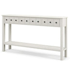 Console avec 4 tiroirs et une étagère – Noir/Blanc crème, style rétro en MDF et bois massif, 1 à 2 utilisateurs