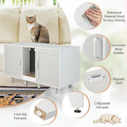 Meuble Cache Litière avec 2 Portes – Gris / Marron, Meuble en Bois Cache-Litière, 1-2 Chats