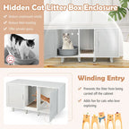Meuble Cache Litière avec 2 Portes – Gris / Marron, Meuble en Bois Cache-Litière, 1-2 Chats