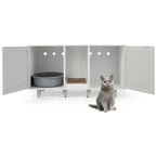 Meuble Cache Litière avec 2 Portes – Gris / Marron, Meuble en Bois Cache-Litière, 1-2 Chats