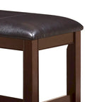 Banc de comptoir en bois et similicuir marron et noir pour 1 personne