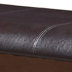 Banc de comptoir en bois et similicuir marron et noir pour 1 personne
