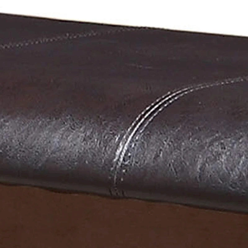 Banc de comptoir en bois et similicuir marron et noir pour 1 personne