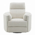 Fauteuil inclinable pivotant et coulissant en bouclé beige pour 1 personne