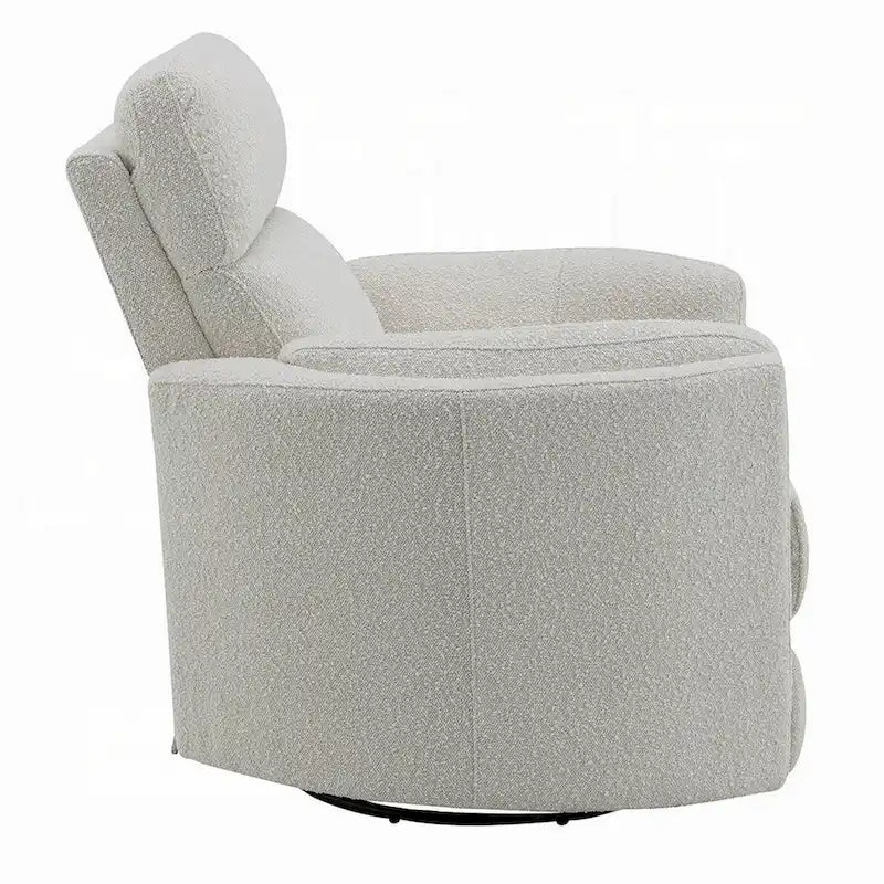 Fauteuil inclinable pivotant et coulissant en bouclé beige pour 1 personne