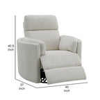 Fauteuil inclinable pivotant et coulissant en bouclé beige pour 1 personne