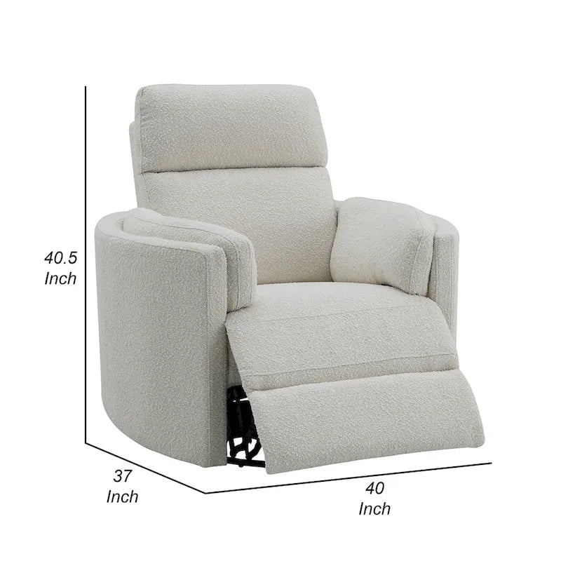 Fauteuil inclinable pivotant et coulissant en bouclé beige pour 1 personne
