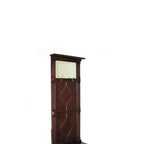 Meuble d'entrée transitoire en bois de pin marron avec miroir, 2 crochets et coffre de rangement à couvercle relevable pour 1