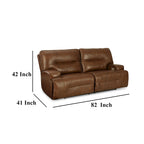 Canapé inclinable électrique avec appui-tête réglable et port USB – Marron Auburn, Cuir et simili modernes, 2 utilisateurs