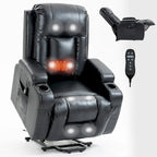 Fauteuil inclinable électrique noir/gris/marron avec massage et chauffage pour 1 personne