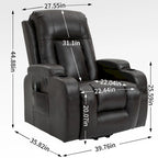 Fauteuil inclinable électrique noir/gris/marron avec massage et chauffage pour 1 personne