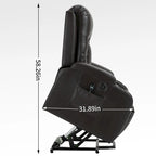 Fauteuil inclinable électrique noir/gris/marron avec massage et chauffage pour 1 personne