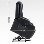 Fauteuil inclinable électrique noir/gris/marron avec massage et chauffage pour 1 personne