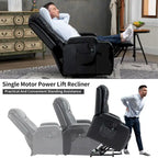 Fauteuil inclinable électrique noir/gris/marron avec massage et chauffage pour 1 personne
