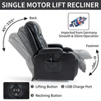 Fauteuil inclinable électrique noir/gris/marron avec massage et chauffage pour 1 personne