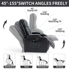 Fauteuil inclinable électrique noir/gris/marron avec massage et chauffage pour 1 personne